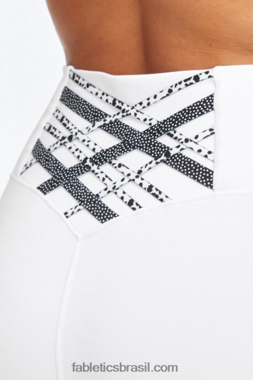 Fabletics branco/micro ponto/manchado 420HR848 legging cintura alta boost powerhold 7/8 59 mulheres