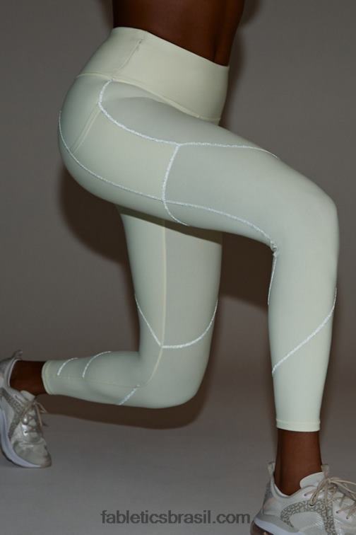 Fabletics branco quente/prata reflexivo 420HR1188 Legging com bolso refletivo therma-flex hw mulheres