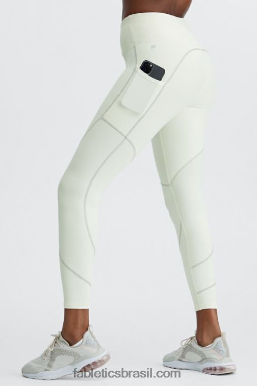 Fabletics branco quente/prata reflexivo 420HR1188 Legging com bolso refletivo therma-flex hw mulheres