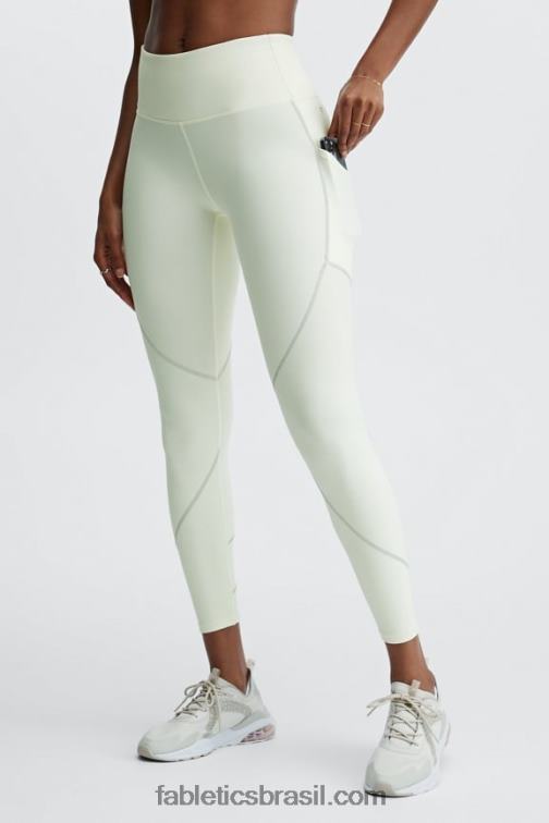 Fabletics branco quente/prata reflexivo 420HR1188 Legging com bolso refletivo therma-flex hw mulheres