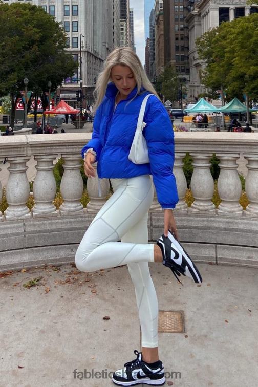 Fabletics branco quente/prata reflexivo 420HR1188 Legging com bolso refletivo therma-flex hw mulheres