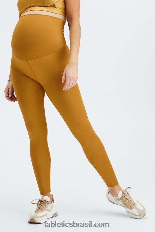 Fabletics brilho bronze escuro 420HR1178 legging gestante cintura alta brilhar mulheres