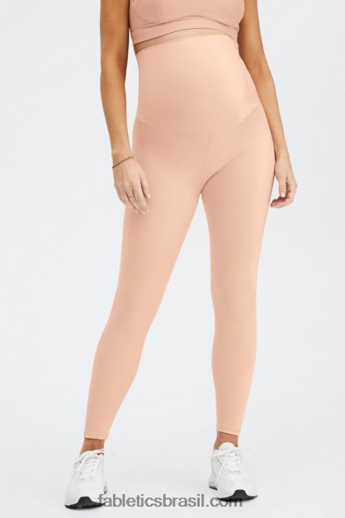 Fabletics brilho tom rosa 420HR1179 legging gestante cintura alta brilhar mulheres