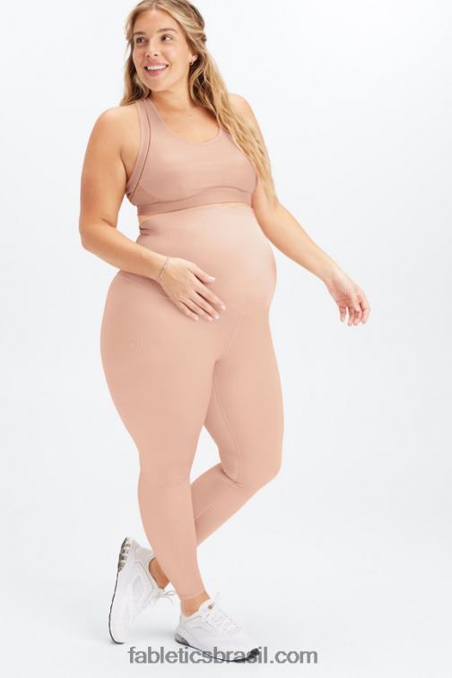 Fabletics brilho tom rosa 420HR1180 legging gestante cintura alta brilhar mulheres