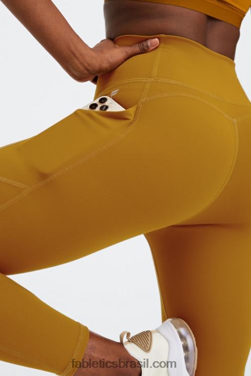Fabletics bronze escuro 420HR812 legging oasis pureluxe cintura alta 7/8 53 mulheres