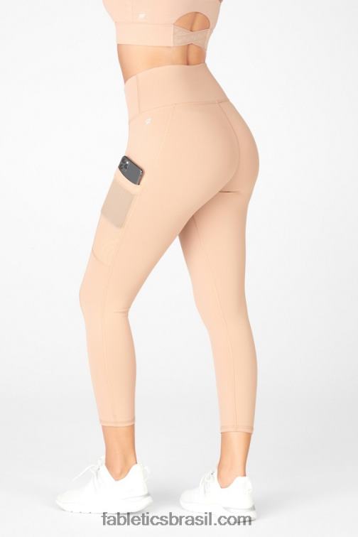 Fabletics café velho 420HR779 capri cintura alta powerhold on-the-go 47 mulheres