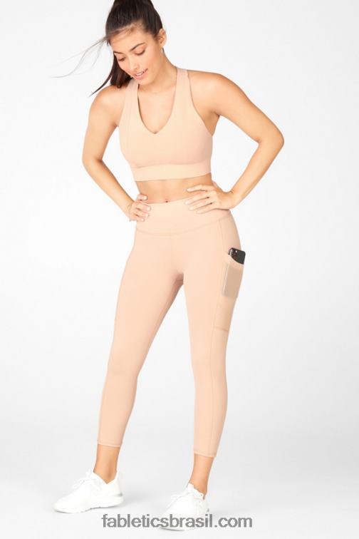 Fabletics café velho 420HR779 capri cintura alta powerhold on-the-go 47 mulheres