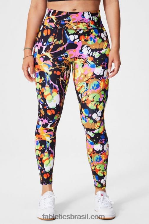 Fabletics caleidoscópio preto 420HR937 qualquer lugar motion365+ legging de cintura alta mulheres