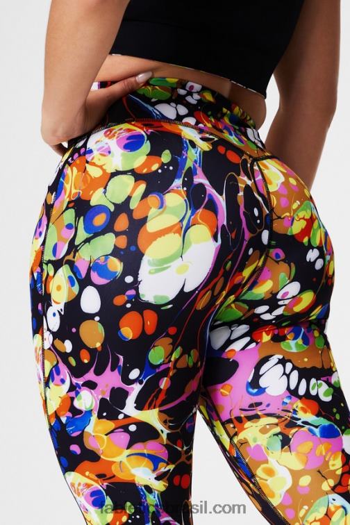Fabletics caleidoscópio preto 420HR937 qualquer lugar motion365+ legging de cintura alta mulheres