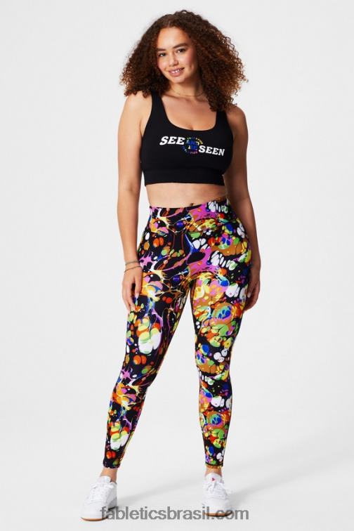 Fabletics caleidoscópio preto 420HR937 qualquer lugar motion365+ legging de cintura alta mulheres