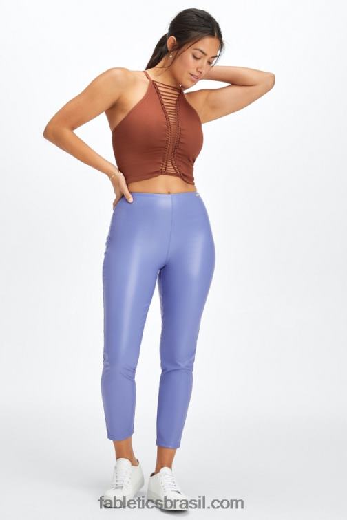 Fabletics campânula 420HR1128 legging cintura alta de couro vegano mulheres