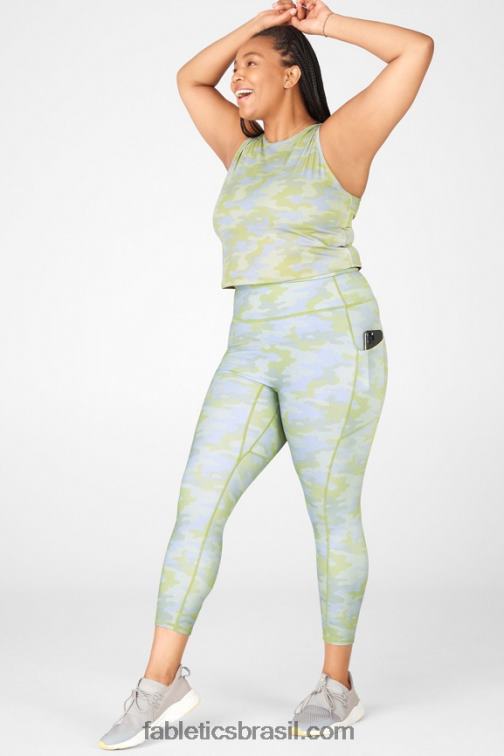 Fabletics camuflagem pin dot cinza 420HR1162 legging 7/8 cintura alta motion365 mulheres