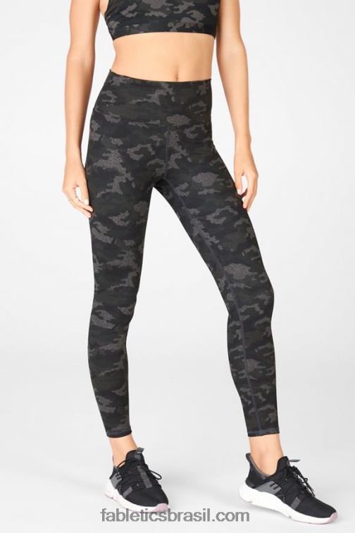 Fabletics carvão camuflado/folha 420HR868 boost powerhold cintura alta 7/8 legging 63 mulheres