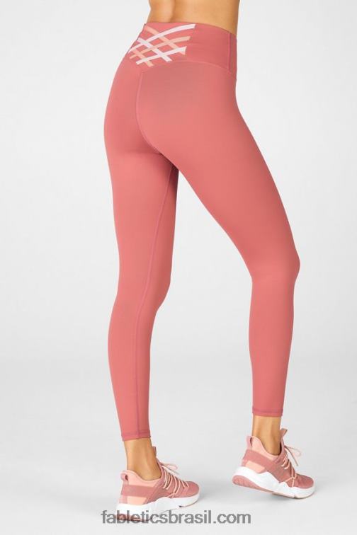 Fabletics cedro empoeirado/flor/rosa pérola 420HR857 boost powerhold cintura alta 7/8 legging 61 mulheres