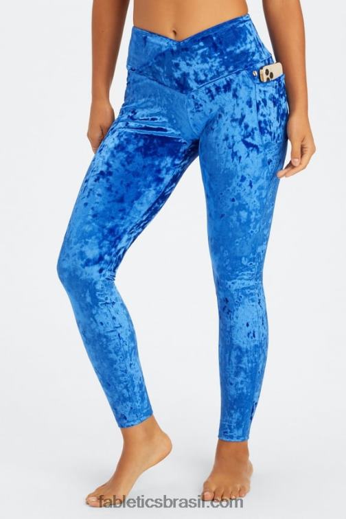 Fabletics celeste 420HR1076 legging cruzada de veludo amassado mulheres