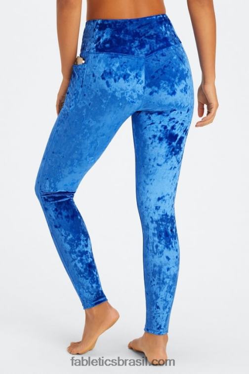 Fabletics celeste 420HR1076 legging cruzada de veludo amassado mulheres