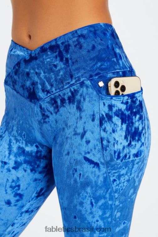 Fabletics celeste 420HR1076 legging cruzada de veludo amassado mulheres