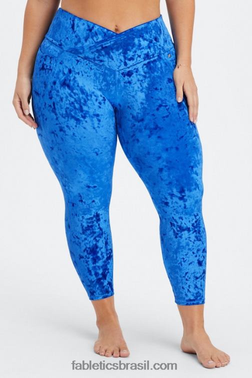 Fabletics celeste 420HR1077 legging cruzada de veludo amassado mulheres