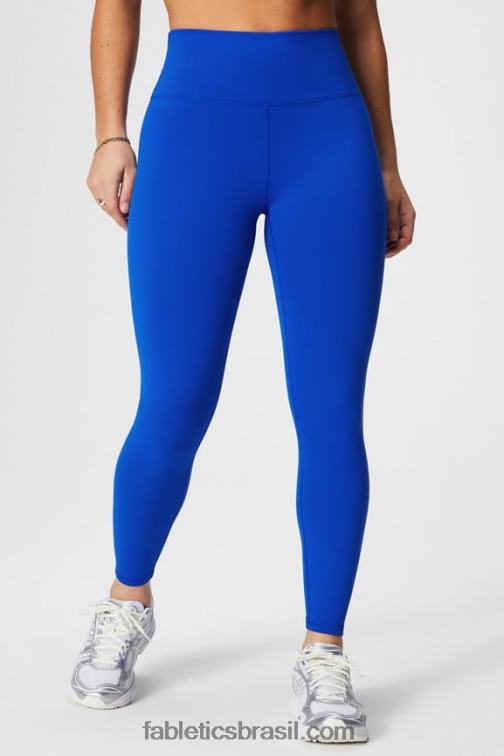 Fabletics celeste/branco clássico 420HR840 legging 7/8 cintura alta boost powerhold 58 mulheres