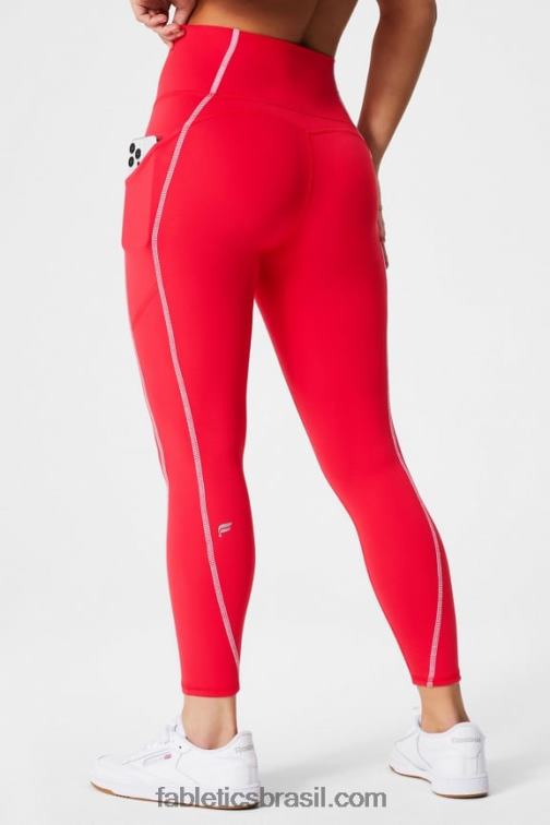 Fabletics cereja clássico/branco clássico 420HR781 legging oasis pureluxe cintura alta 7/8 47 mulheres