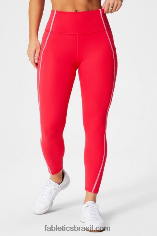 Fabletics cereja clássico/branco clássico 420HR781 legging oasis pureluxe cintura alta 7/8 47 mulheres