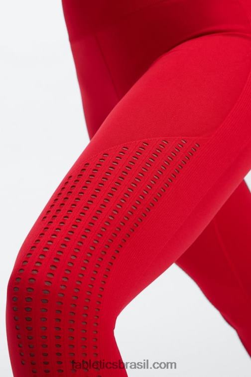 Fabletics cereja doce/rosa de pelúcia 420HR1005 Sync legging cintura alta sem costura 7/8 mulheres