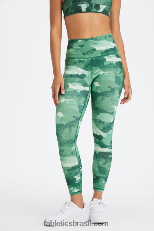 Fabletics cereja mocha reptilia/canyon 420HR674 define powerhold cintura alta 7/8 legging 26 mulheres