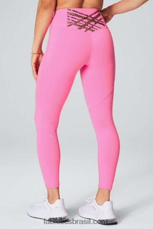 Fabletics chita elétrica rosa/ondulada 420HR843 legging 7/8 cintura alta boost powerhold 58 mulheres