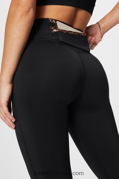 Fabletics chita preta/ondulada 420HR954 trinity motion365+ legging cintura alta mulheres