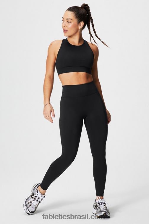 Fabletics chita preta/ondulada 420HR954 trinity motion365+ legging cintura alta mulheres