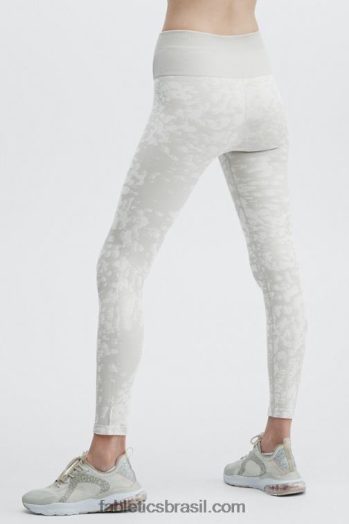 Fabletics cinza claro/branco 420HR1195 legging névoa sem costura de cintura alta mulheres