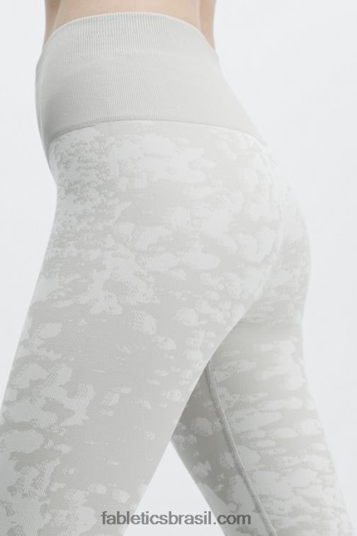 Fabletics cinza claro/branco 420HR1195 legging névoa sem costura de cintura alta mulheres
