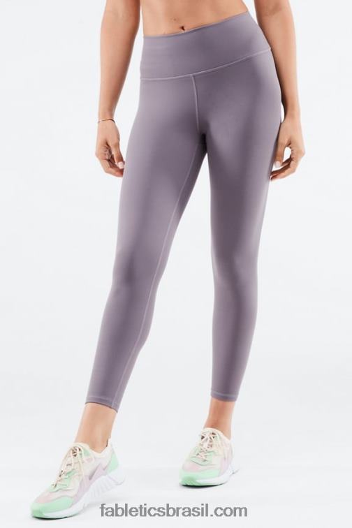Fabletics cinza mineral/branco clássico 420HR708 define powerhold cintura alta 7/8 legging 33 mulheres