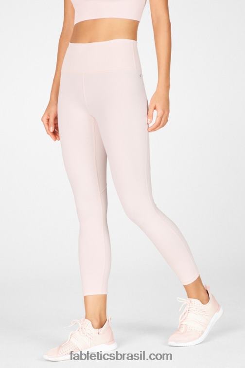 Fabletics cinza mineral/branco clássico 420HR712 define powerhold cintura alta 7/8 legging 33 mulheres