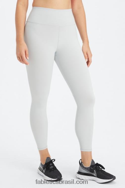 Fabletics cinza mineral/vermelho morango 420HR845 legging cintura alta boost powerhold 7/8 59 mulheres