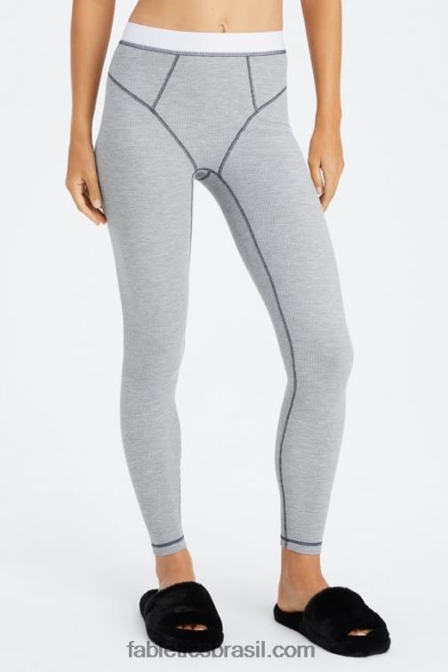Fabletics clássico cinza urze/branco 420HR1085 legging waffle mulheres
