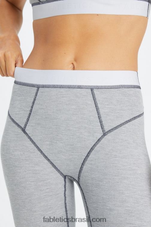 Fabletics clássico cinza urze/branco 420HR1085 legging waffle mulheres