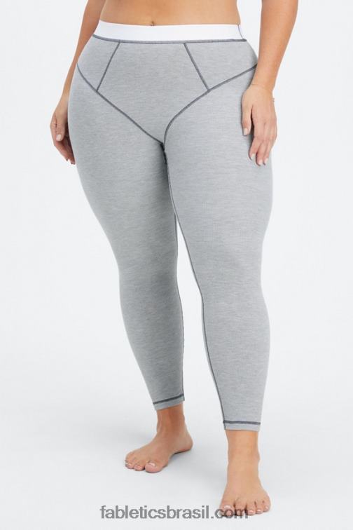 Fabletics clássico cinza urze/branco 420HR1086 legging waffle mulheres