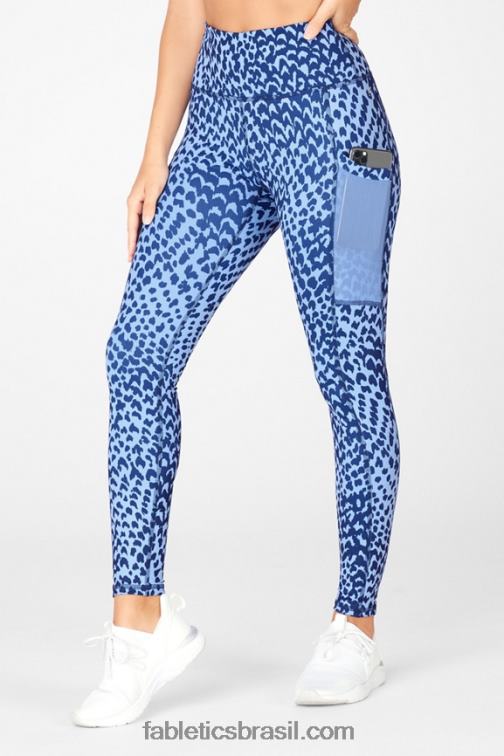 Fabletics clássico cinza urze/osso 420HR761 legging cintura alta powerhold on-the-go 43 mulheres