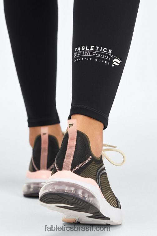 Fabletics clube negro/atlético 420HR1102 trinity motion365 legging cintura alta 77 mulheres