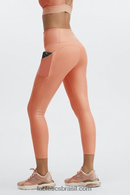 Fabletics cobre iridescente 420HR1171 legging 7/8 iridescente de cintura alta pureluxe mulheres