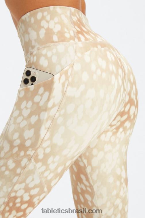 Fabletics corça malhada 420HR796 legging oasis pureluxe cintura alta 7/8 50 mulheres