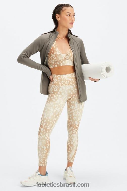 Fabletics corça malhada 420HR796 legging oasis pureluxe cintura alta 7/8 50 mulheres