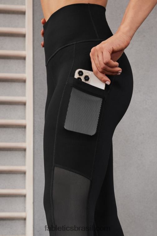 Fabletics cosmo preto/roxo 420HR768 on-the-go powerhold capri cintura alta 45 mulheres