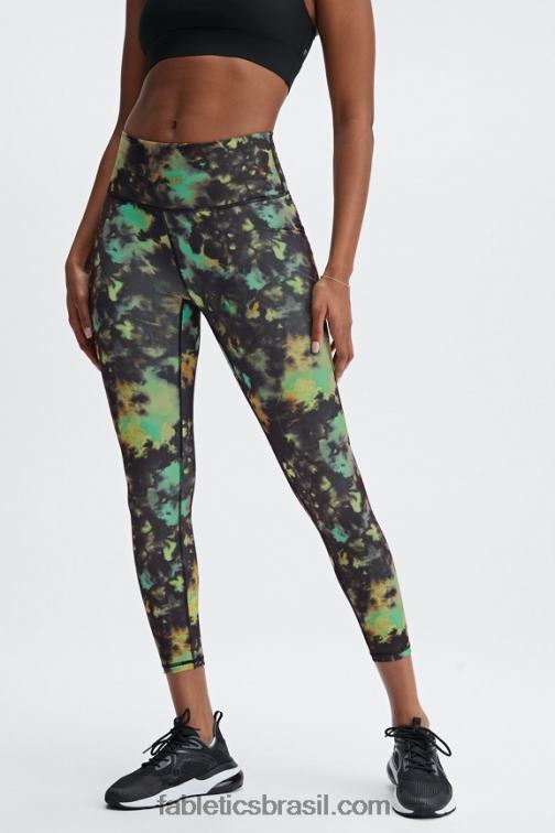 Fabletics estanho mármore zebra/prata reflexiva 420HR693 define powerhold cintura alta 7/8 legging 30 mulheres