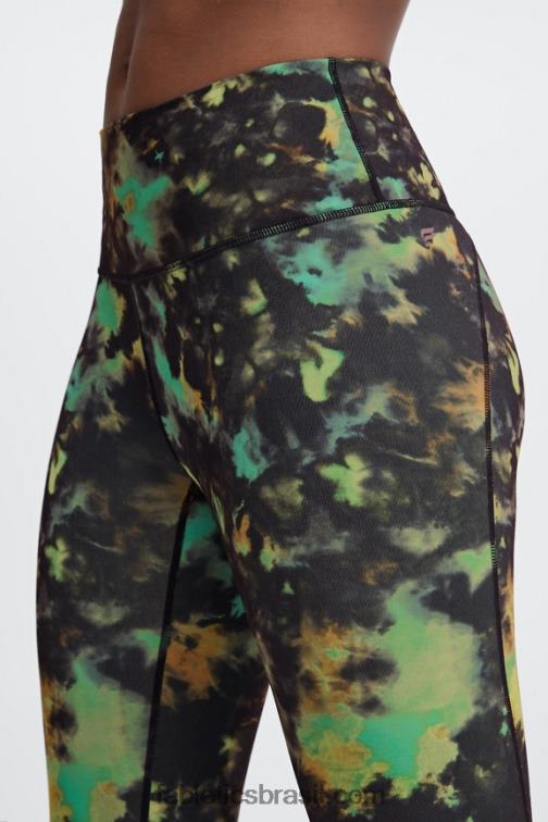 Fabletics estanho mármore zebra/prata reflexiva 420HR693 define powerhold cintura alta 7/8 legging 30 mulheres