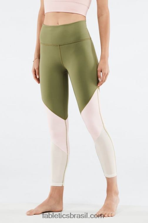 Fabletics eucalipto/nuvem rosa/coco 420HR1053 zona cintura alta 7/8 mulheres