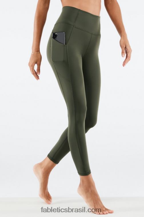 Fabletics exército 420HR826 legging oasis pureluxe cintura alta 7/8 56 mulheres