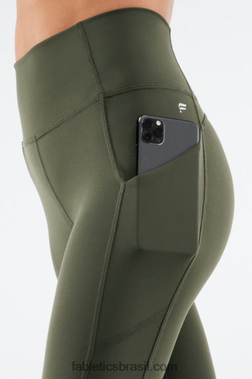 Fabletics exército 420HR826 legging oasis pureluxe cintura alta 7/8 56 mulheres