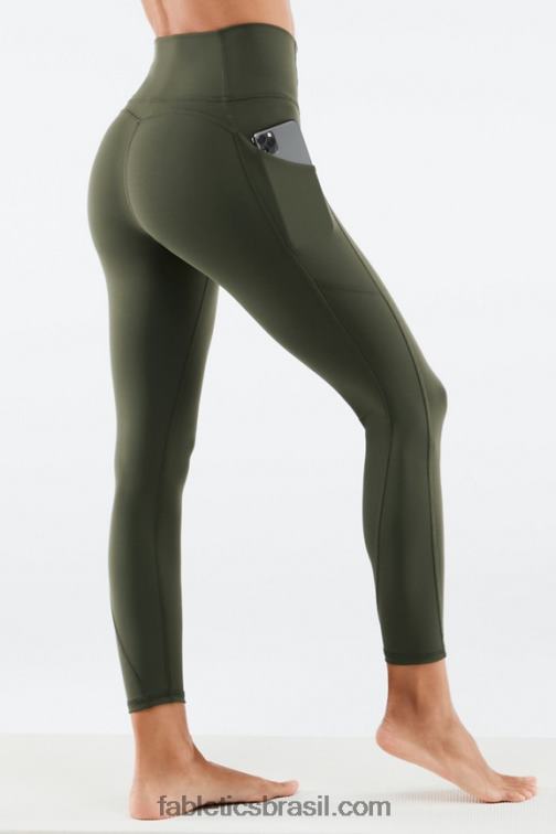 Fabletics exército 420HR826 legging oasis pureluxe cintura alta 7/8 56 mulheres